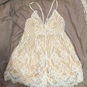 Lace detail romper